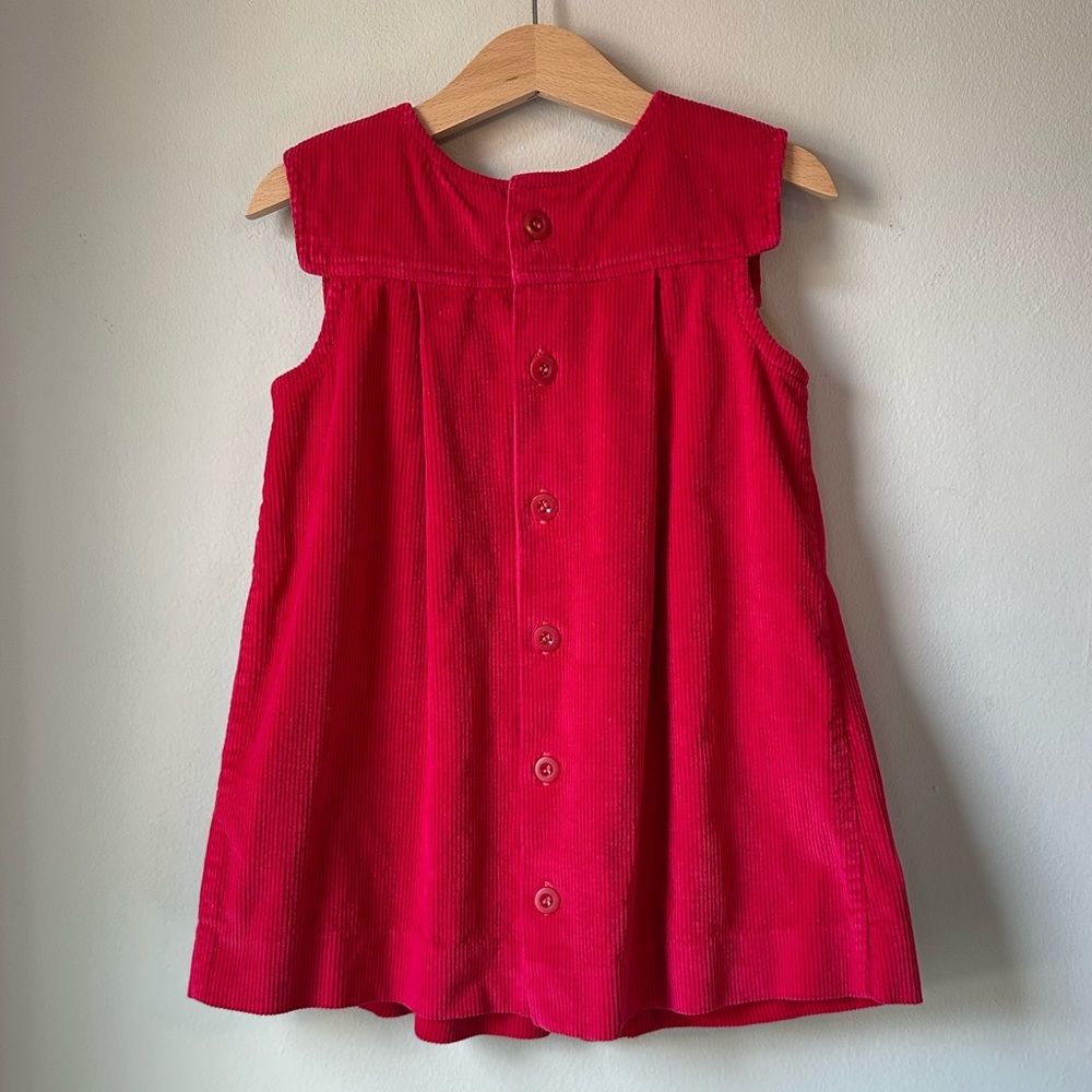 Mine Alone Raspberry Corduroy Pleated Pinafore Dress Size 4T - Picture 7 of 16